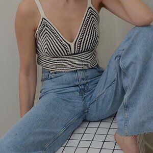 Mango Knitted Crop Top - SIZE S